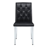 Set of 4 Metal Dining Chair Black/Silver