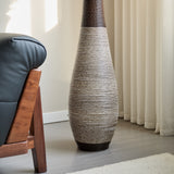 Hand-Woven PVC Rattan Floor Vase, 39.3 Inch Tall Decorative Vase