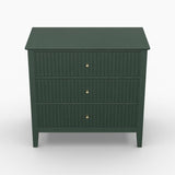 3-Drawer Engineered Wood Nightstand Green