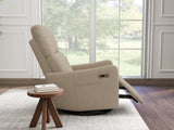 Velvet Recliner Swivel Power Brown