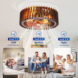 20" Modern Flush Mount Fan Light, Ceiling Fans