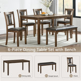 Wood Dining Set Walnut