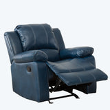 Charlotte Navy Blue Leather Gel Recliner with Gliding