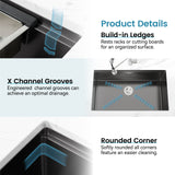 Stainless Steel Undermount Kitchen Sink 30"x19" Single Bowl