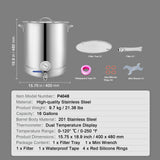 Stainless Steel Kettle, 16 GALLON Brewing Pot, Tri Ply Bottom for Beer