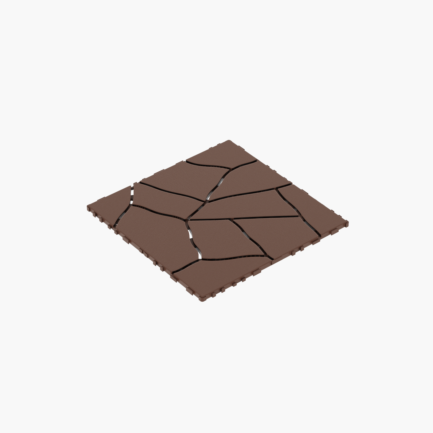 Stone Style 12' Interlocking Patio Deck Tiles, 44pcs Red Brown