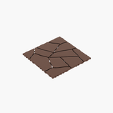 Stone Style 12' Interlocking Patio Deck Tiles, 44pcs Red Brown
