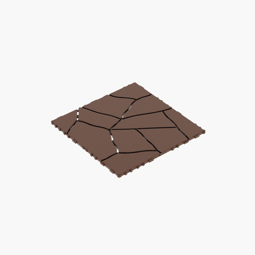 Stone Style 12' Interlocking Patio Deck Tiles, 44pcs Red Brown