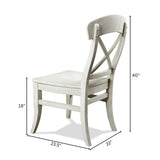 Cross-Back Dining Chairs - Hardwood - Smoky White - Set of 2