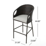 Outdoor Patio Furniture Set of 2 Wicker Brown Multi