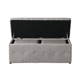 Storage Ottoman Set - Rectangular - Linen Fabric - Beige