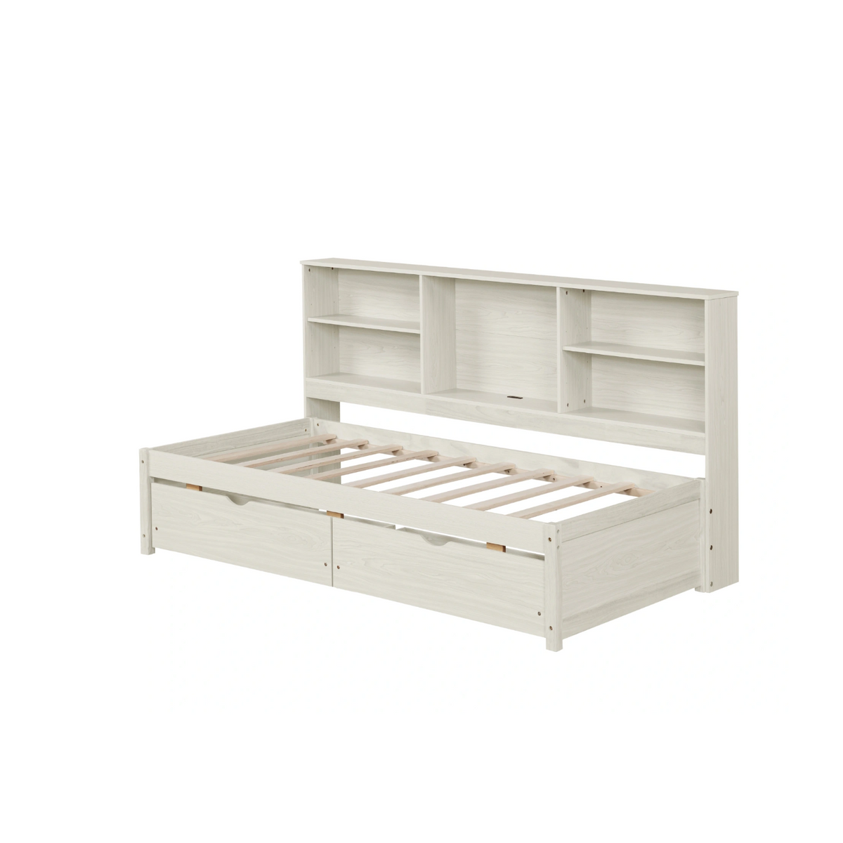 Twin Engineered Wood Bed Frame Creamy White