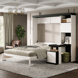 Full Solid Wood Murphy Bed White
