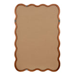 Yellowish Brown 24'x36' Wavy Rectangle Solid Wood Frame Decorative Mirror,For Be