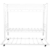 Twin Over Twin Metal Bunk Bed with Guardrail White