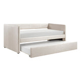 Daybed with Trundle Engineered Wood Beige