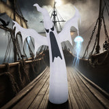 Halloween Inflatables Outdoor Decorations White Ghost, Light Up Blow Up Yard Dec