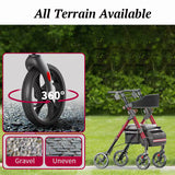 Matinal Foldable Rollator Walkers with Seat for Seniors, 350 lb Capacity