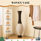 Hand-Woven PVC Rattan Look Floor Vase, 39.37 Inch Tall Decorative Vase