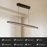 Streamline LED Pendant Light - Walnut Wood - 51" with Remote