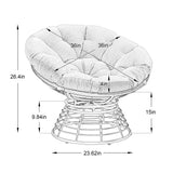 Metal Outdoor Chair Swivel Beige