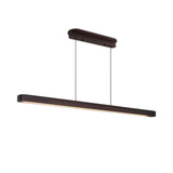 Modern LED Pendant Light - Walnut Wood - 51" with Remote