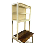 23.62" White and Rustic Brown color 5-Tier Bakers Rack for Kitchen