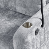 Modern Grey Chenille Loveseat Sofa Bed Pull-Out Adjustable