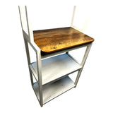 23.62" White and Rustic Brown color 5-Tier Bakers Rack for Kitchen