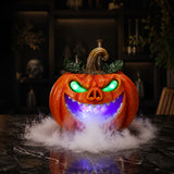 Halloween Pumpkin Monster Mist Maker, LED Light Up Fogger Figurine