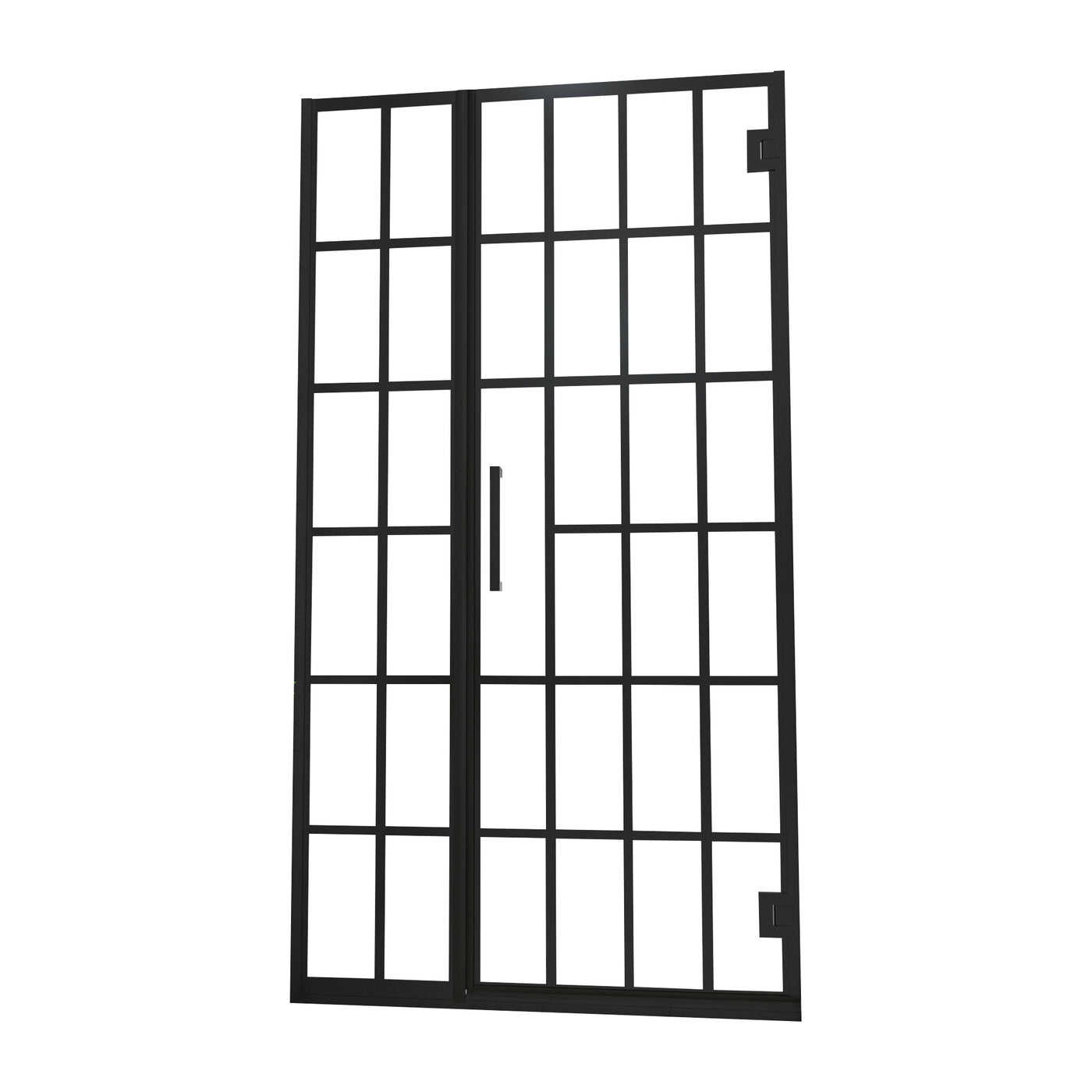 Frameless Pivot Shower Door 34"W x 72"H Matte Black Pattern Glass