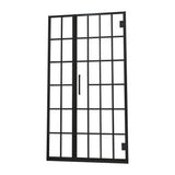 Frameless Pivot Shower Door 34"W x 72"H Matte Black Pattern Glass