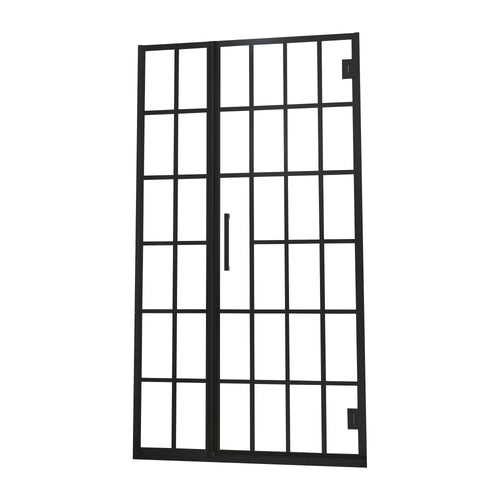 Frameless Pivot Shower Door 34"W x 72"H Matte Black Pattern Glass