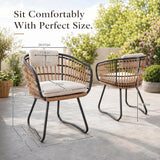 Outdoor Patio Furniture Set of 2 Wicker Beige