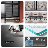 60x62 Inch Standard Size Frameless Aluminum Shower Door