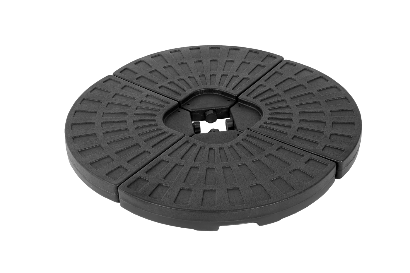 Patio Umbrella Base Fillable 4 Plate PE Black 42 LB Each Water Sand