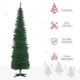 HOMCOM 7' Artificial Pencil Christmas Tree, Slim Xmas Tree with 499 Realistic Br