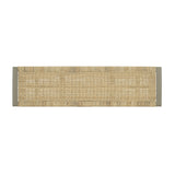 Farmhouse Solid Wood Rattan Bench 59 Inch Indoor Outdoor