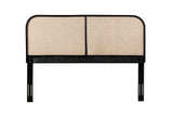 King Size Cane and Teak Rattan Headboard for Adjustable Bed