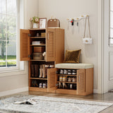 Multi functional Shoe Storage Cabinet with Bench & 7+3 Storage compartment