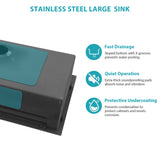 30" Gunmetal Black Kitchen Sink Waterfall Sink