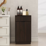 Walnut Woodgrain Tilt-Out Trash Can Cabinet Wave Drawer