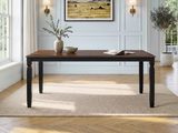 Engineered Wood Dining Table Black/Espresso 63"