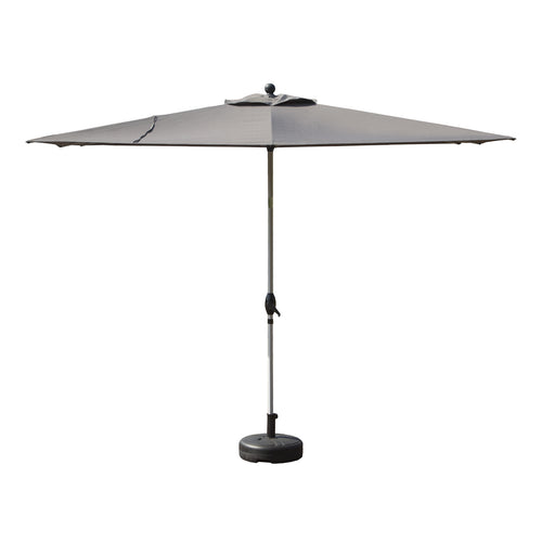 Rectangle Patio Umbrella with Crank Lift and Tilt Function, Grey (Base not