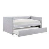 Daybed with Trundle Wood Sleeper Light Gray