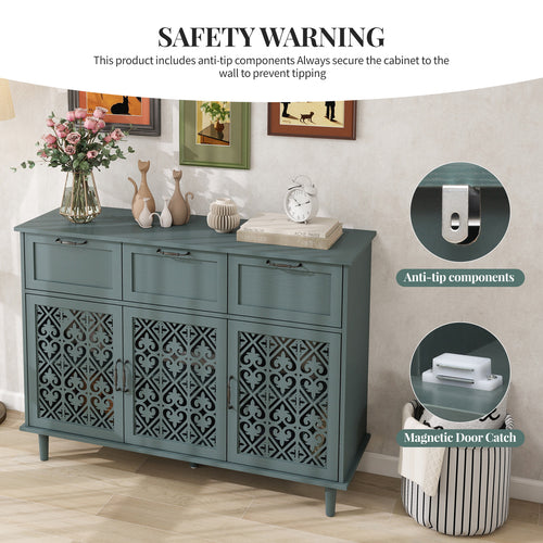 3 Door 3 Drawer Cabinet Bedroom Living Room Storage