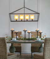 Industrial Iron Chandelier Hanging Light Fixture Kitchen Dining