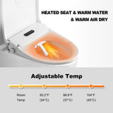 Smart Bidet Toilet Seat with Side Knob Adjustable Heated Seat