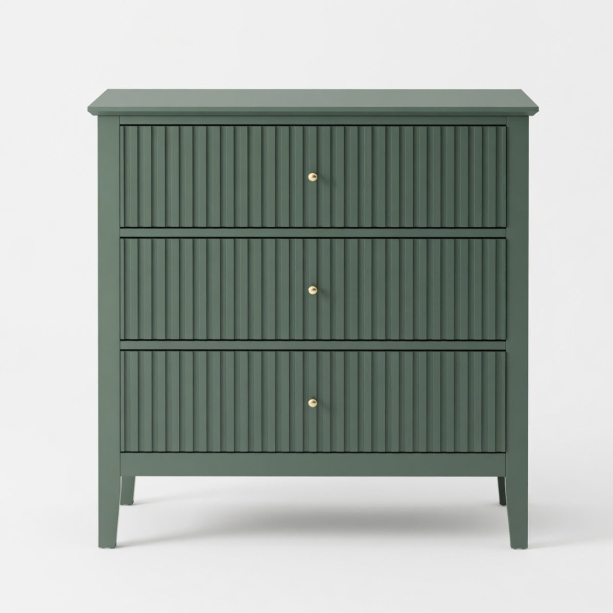 3-Drawer Engineered Wood Nightstand Green