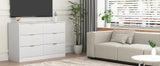 6-Drawer Engineered Wood Dresser White 47"